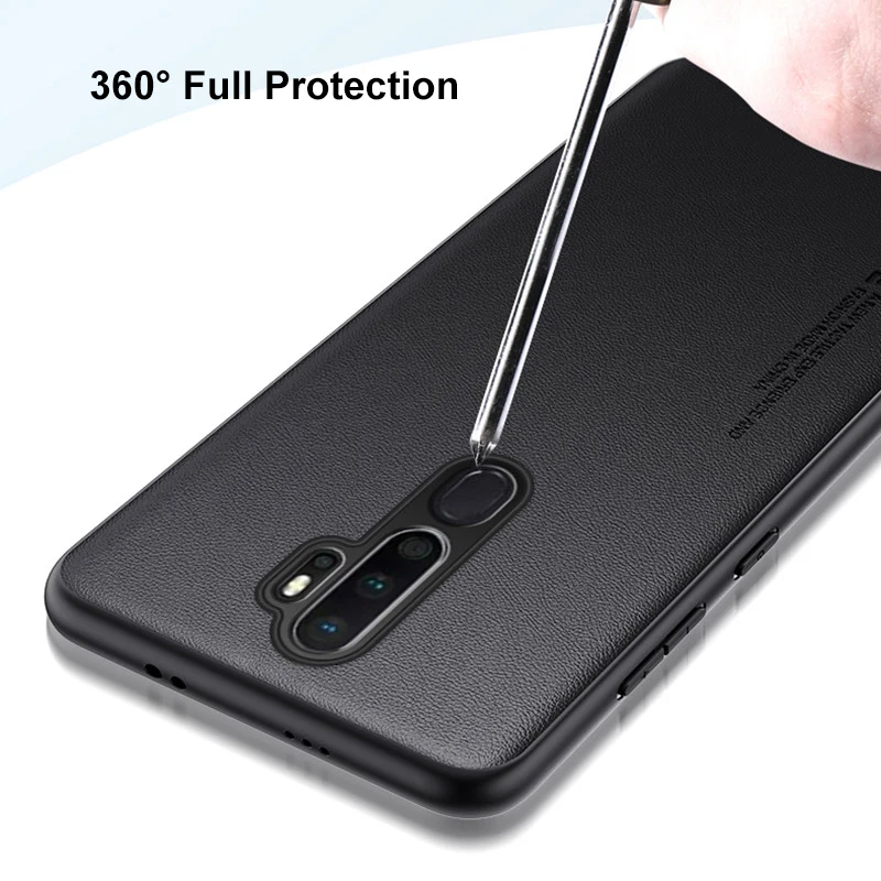 Luxurious PU Leather Matte Silicone Shockproof Phone Case with Full Protection