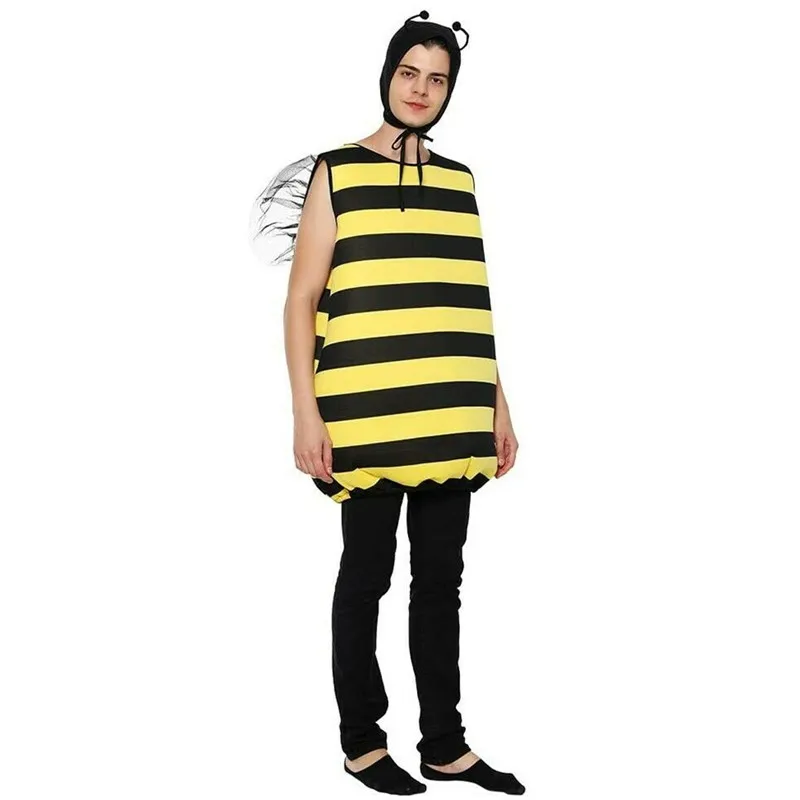 

Sponge Unisex Adult Woman Bee Cosplay Man Halloween Insect Costumes Carnival Purim Parade Stage Role Playing Show Party Dress