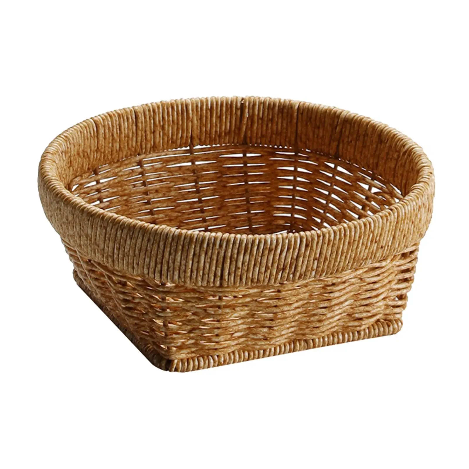 Handwoven Fruit Basket Fruit Bowl Fruit Holder Lightweight Decorative Bread Baking Tray Storage Basket for Picnic Daily Garden