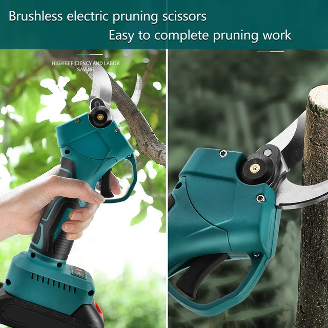 Kefe Nélküli 25 Cm -Es Sebességváltó Vezeték Metsző Nyíró Gyümölcsfa Bonsai Metszés Elektromos Fa Ágak Vágó Kompatibilis A Makita 18V -Hez - Image 2