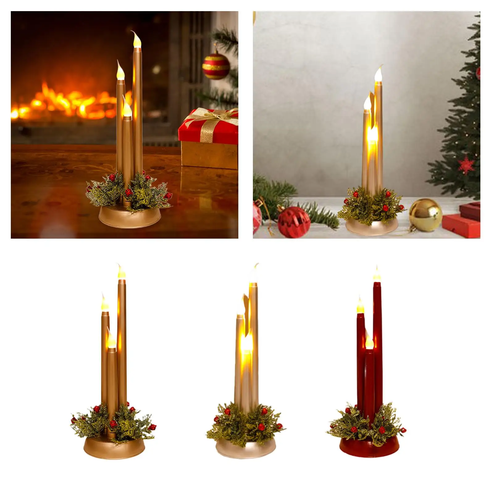 LED Candles, Flameless Christmas Candles, LED Candle Holders, Photo Props,