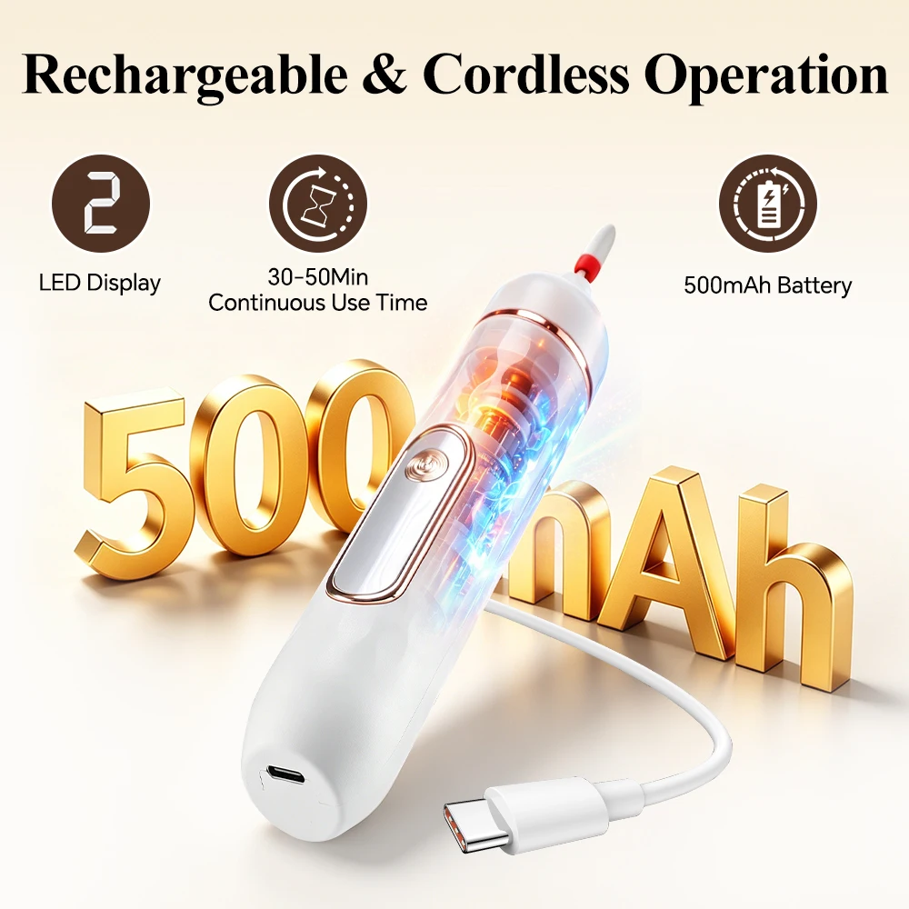 Electric File And Nail Grinder 2 In 1 Professional Manicure Pedicure Tools Rechargeable Foot Callus Remover Exfoliator_voghion.com