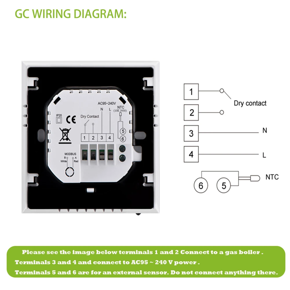 Qiumi-الذكية واي فاي مقبض ترموستات ، الحياة APP ال...
