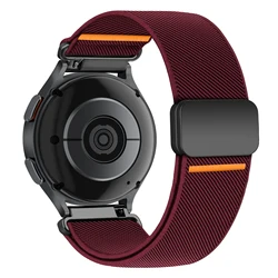 Magnetic Nylon Smartwatch Strap - Available in 20mm and 22mm Sizes for Galaxy 46mm-Gear S3 (Wine red)