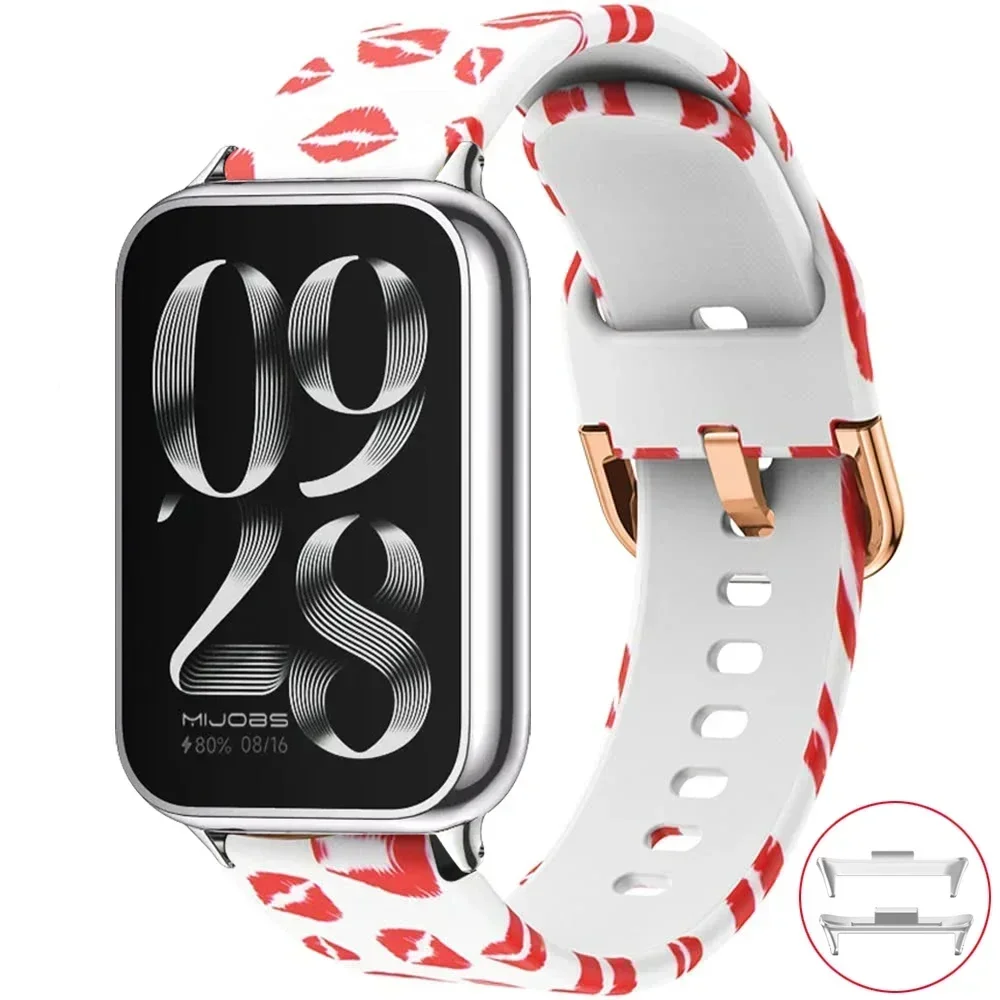 Silicone Smartwatch Replacement Wristband with Modern Print Design