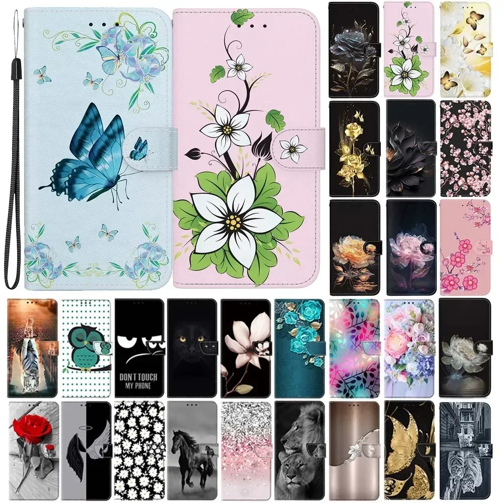 Simpatica Custodia Con Motivo A Leone Rosa Per Iphone 15 Pro Max 14 Plus 13 Portafoglio Magnetico In Pelle Flip Porta Carte Di Credito Cover Per Telef