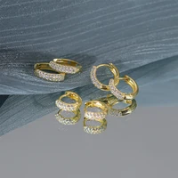 ROXI 925 Sterling Silver Hoop Earring Classic Luxury Single Sided Pave Cubic Zirconia Earrings For Bride Multi Size Ear Buckle