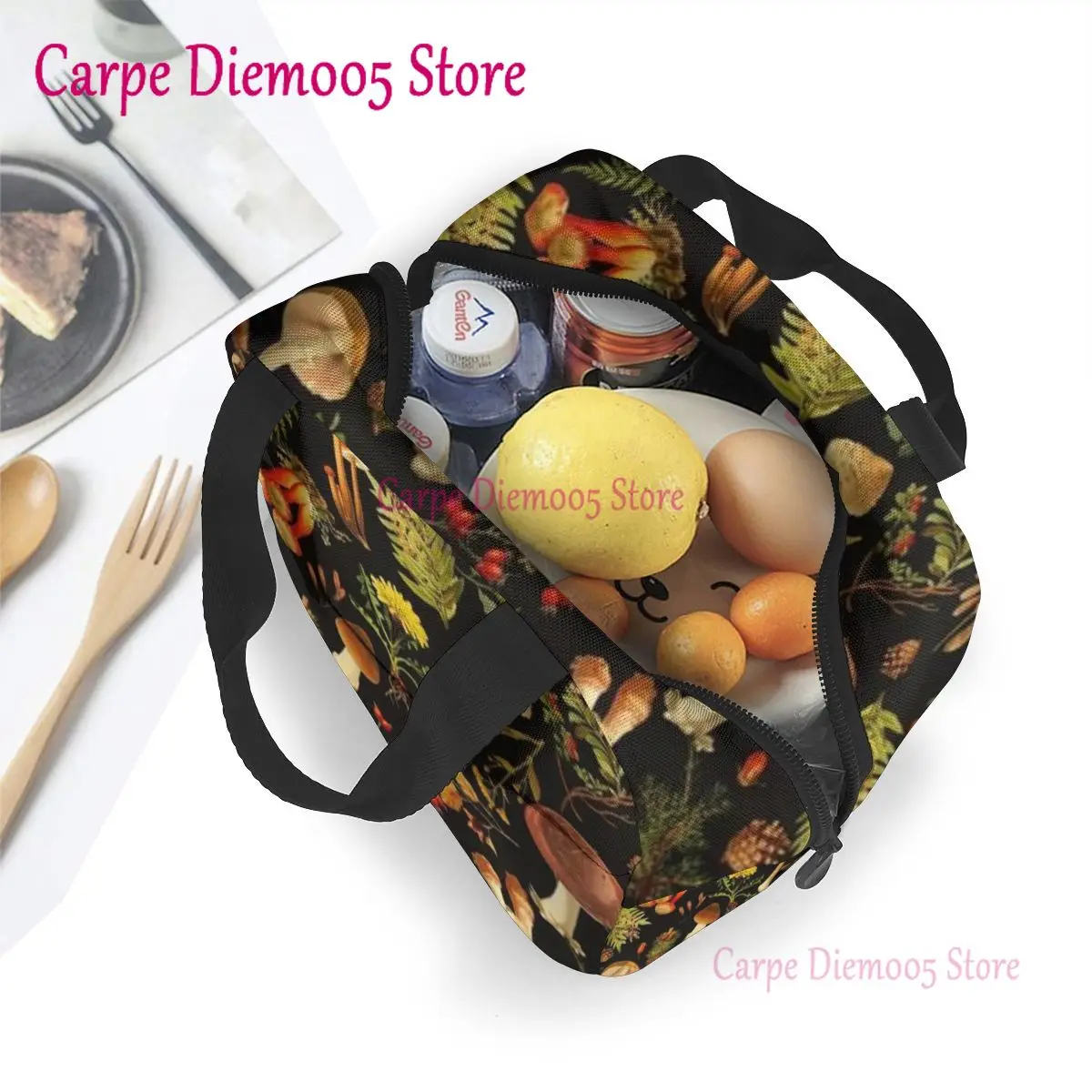 Lunch Bag Bento Bag Cooler Bag Cute Mushroom Print Thermal Food Picnic Lunch Bags For Women