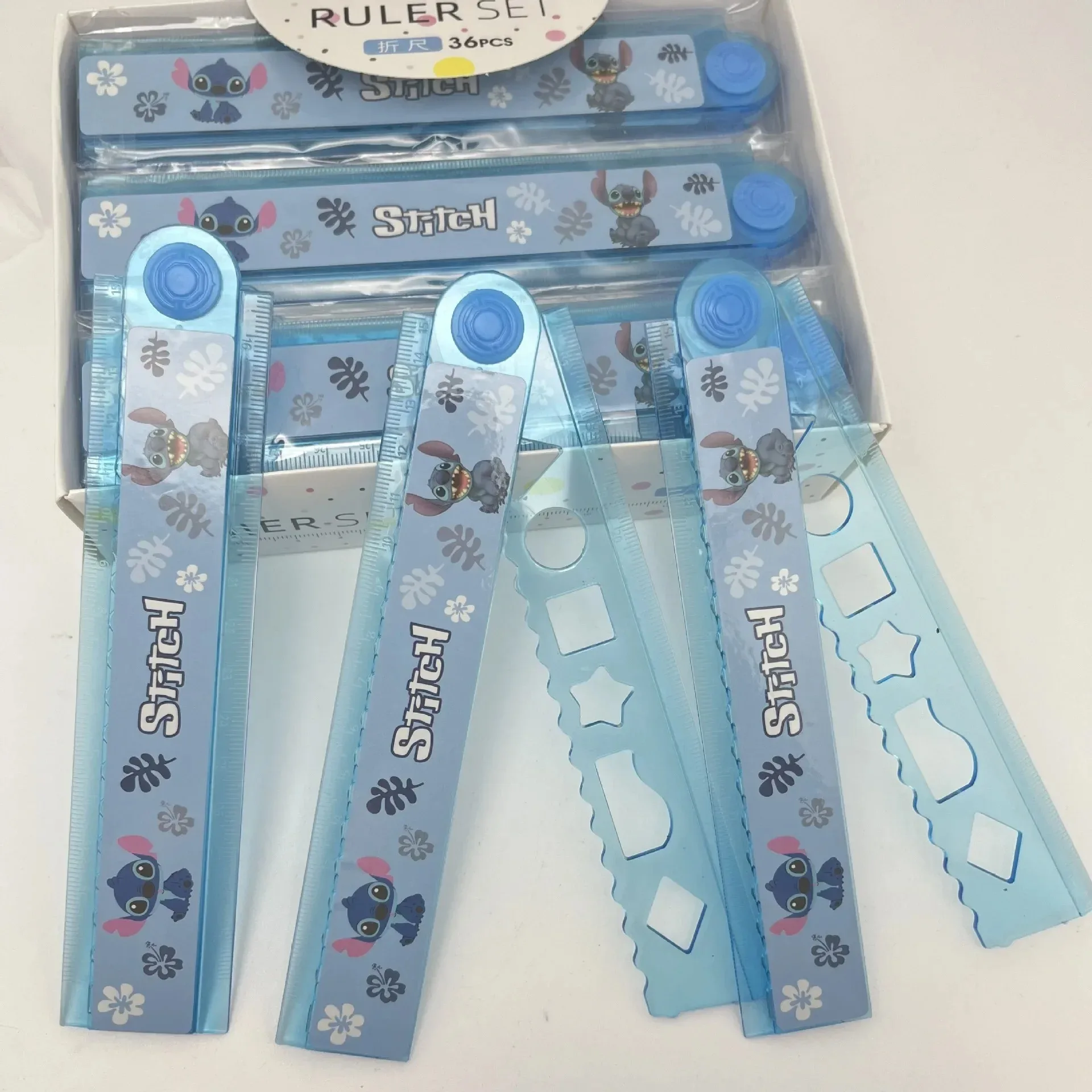 1/10pcs 30cm Lilo & Stitch Folding Ruler Disney Anime Figure Cute School Supplies Accessories Office Tools Kawaii Stationery toy