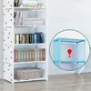 Simple Bookshelf Multi Layer Easy Assembly Diy Wardrobe Bookshelf  Plastic Square Storage Rack Living Room Study Room Bedroom 4