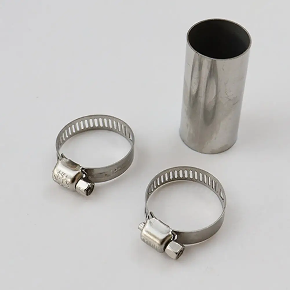 Steel Gas Vent Hose with Clamps - 24mm Heater Exhaust Pipe Connector