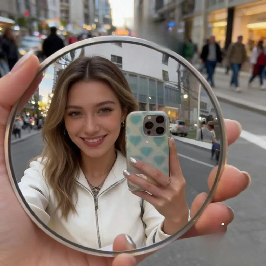 Portable Selfie Mirror Convex Wide-Angle Mirror for Back Camera Phone Photography Vlogging Reflective Mirrors 7.5cm 9.5cm
