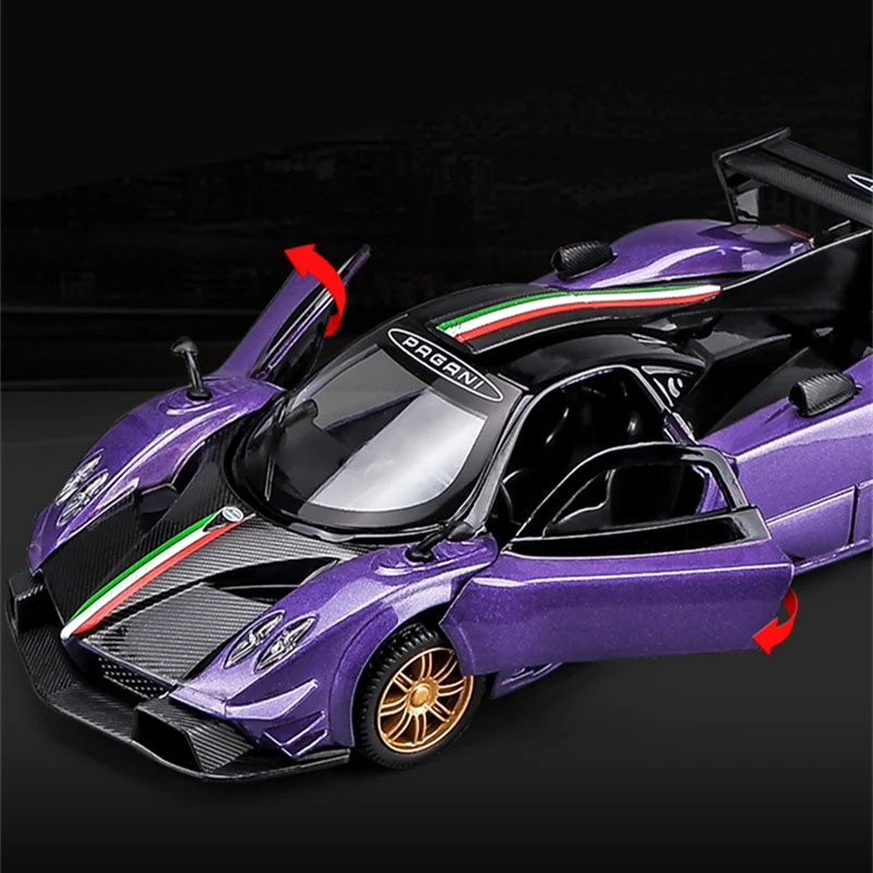 1:31 Pagani Zonda R Revolucion Alloy Sports Car Model Diecasts Metal Toy Racing Car Model Simulation Sound and Light Kids Gifts 5
