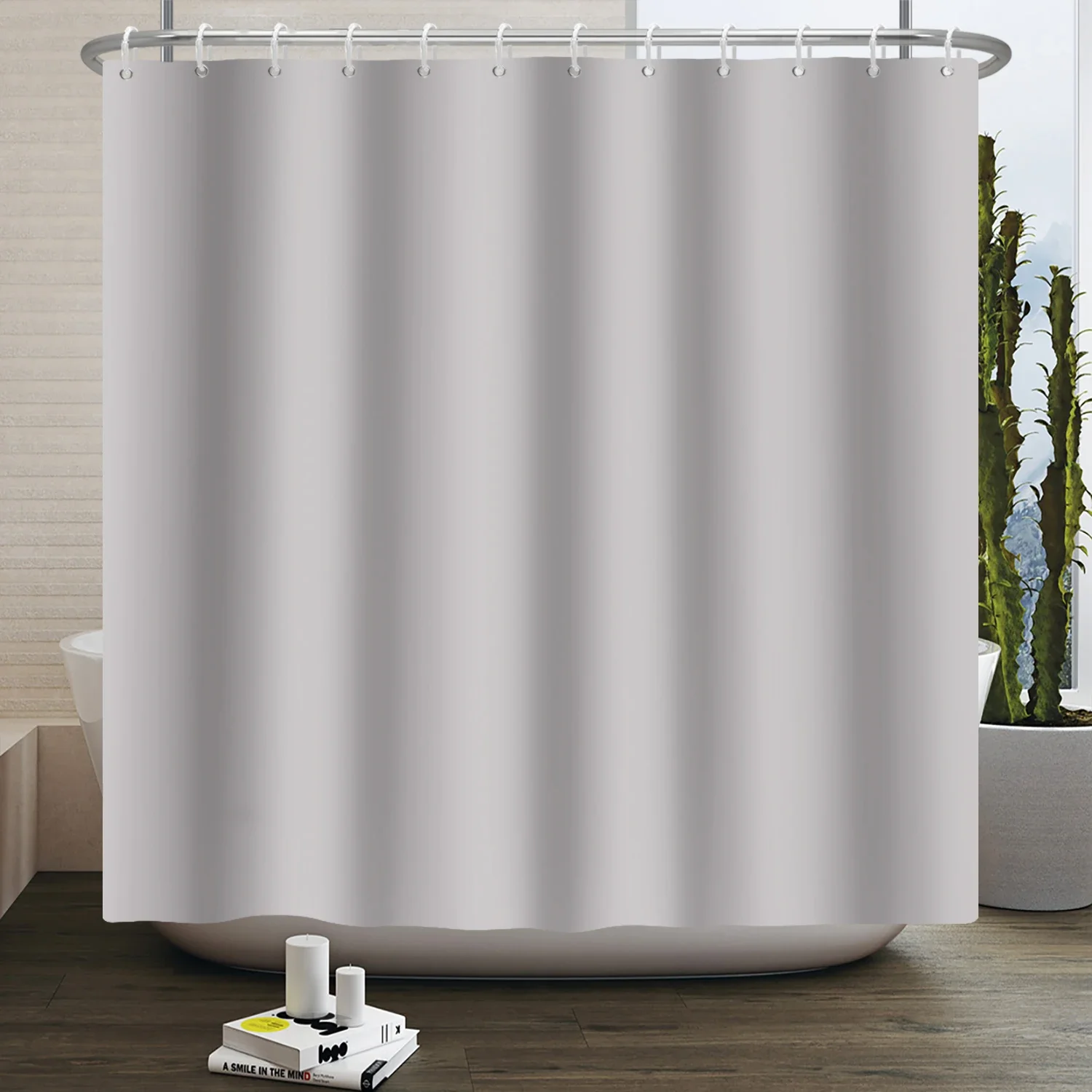 Solid Color Ombre Shower Curtain for Bathroom Gradient Textured Modern Abstract Elegant Chic Waterproof Shower Curtain With Hook 3