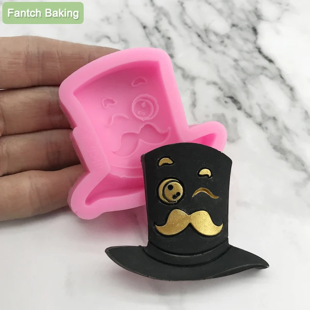 Mnyb Gentleman Kalap Szilikon Penész Szakáll Karikatúra Cukorcraft Csokoládé Készítése Torta Dekoráció Barkácsolás Gyanta Varázsa Gumi Paszta Szerszám