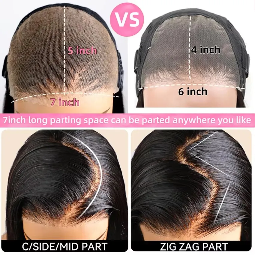 Human Hair Wigs PerisModa 15A 7x5 Glueless Lace Closure Wig Remy Ready To Wear And Go HD Transparent Pre Bleached Body Wave 100% Human Hair Wigs