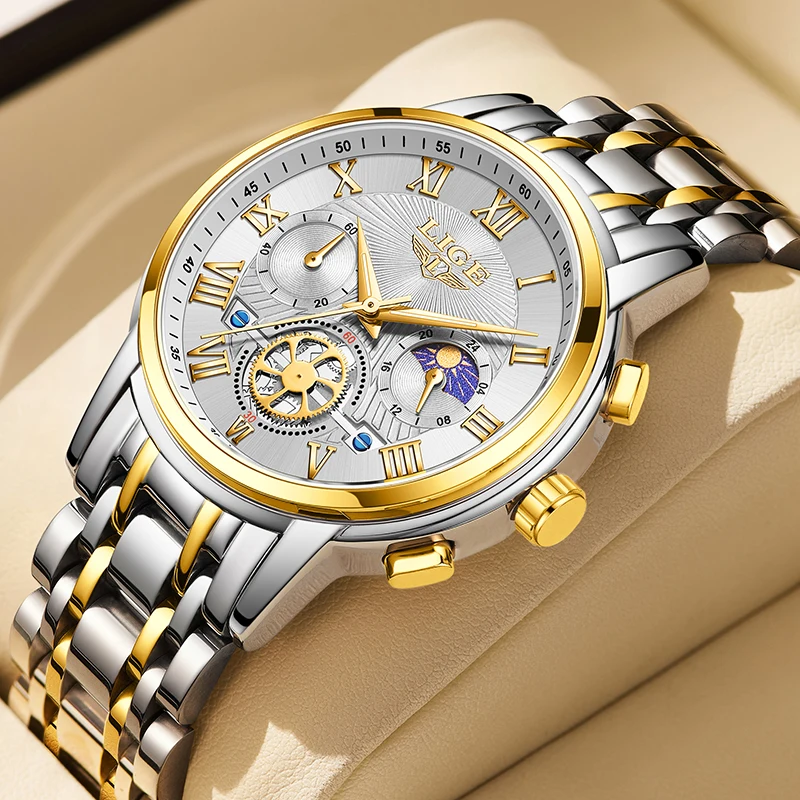 New LIGE Luxury Business Man Wristwatch Waterproof Luminous Men Watch For Men Quartz Clock Stainless Steel  Men\'s Watches reloj