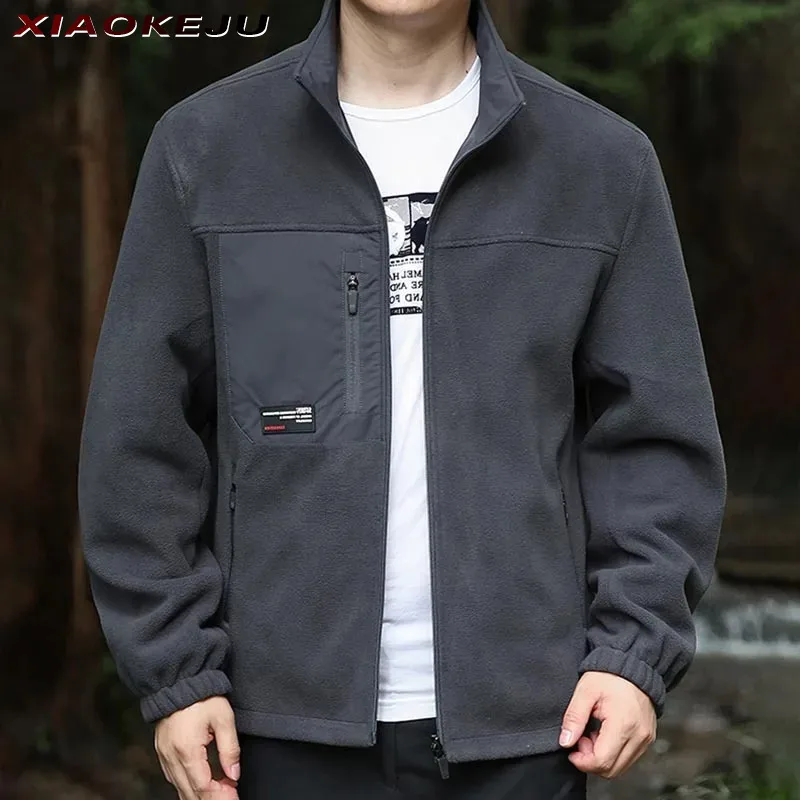 Design Clothes Casual Man Military Fleece Jacket Coat Techwear Sportsfor Trekking Motorcycle Withzipper Oversize