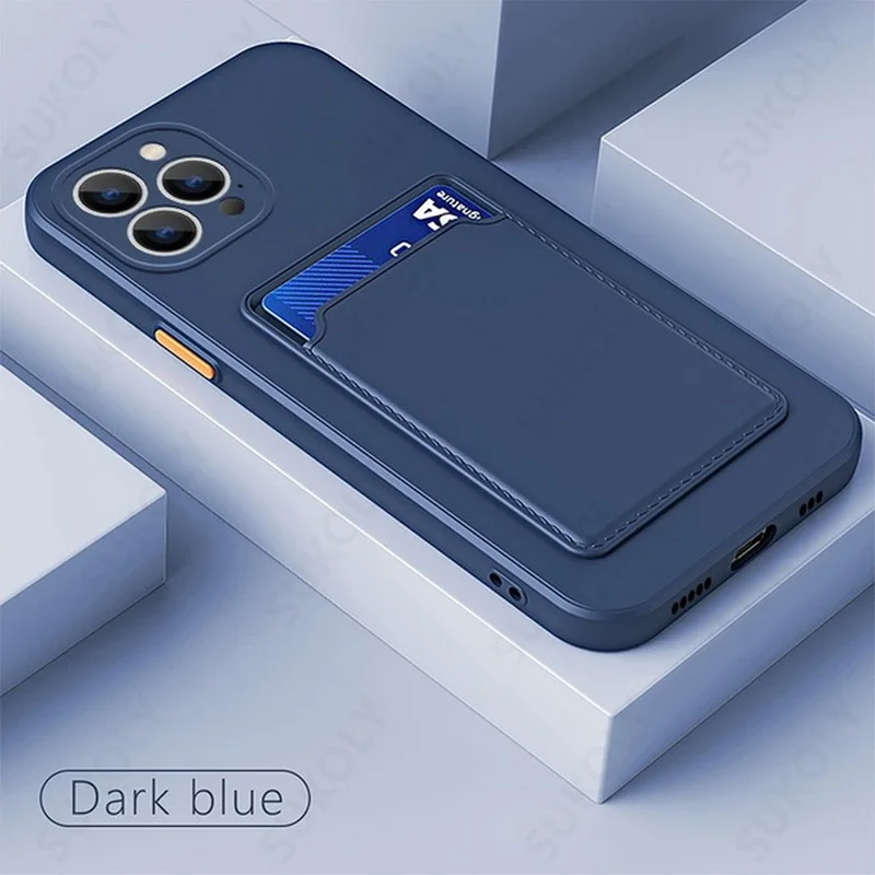 Luxus-Geldbörse mit Kartensteckplatz-Halter-Telefon-Kasten für iPhone 12 13 11 Pro Max X XR XS Max 7 8 Plus SE 2022 Weiche TPU-Geldbörse B_voghion.com