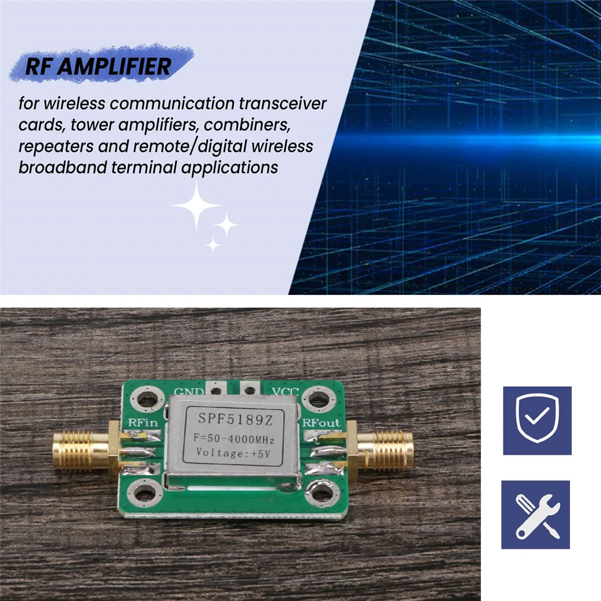 3-Piece LNA Signal Amplifier Set - 50-4000MHz SPF5189 Low Noise Amplifiers