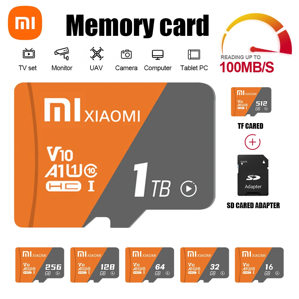Xiaomi Original 2Tb Memory Card 1Tb/U1/128Gb/256Gb/512Gb U3 4K Micro Tf/Sd Flash Card Micro Card Uhs-1 Per Telefono Drone Camera