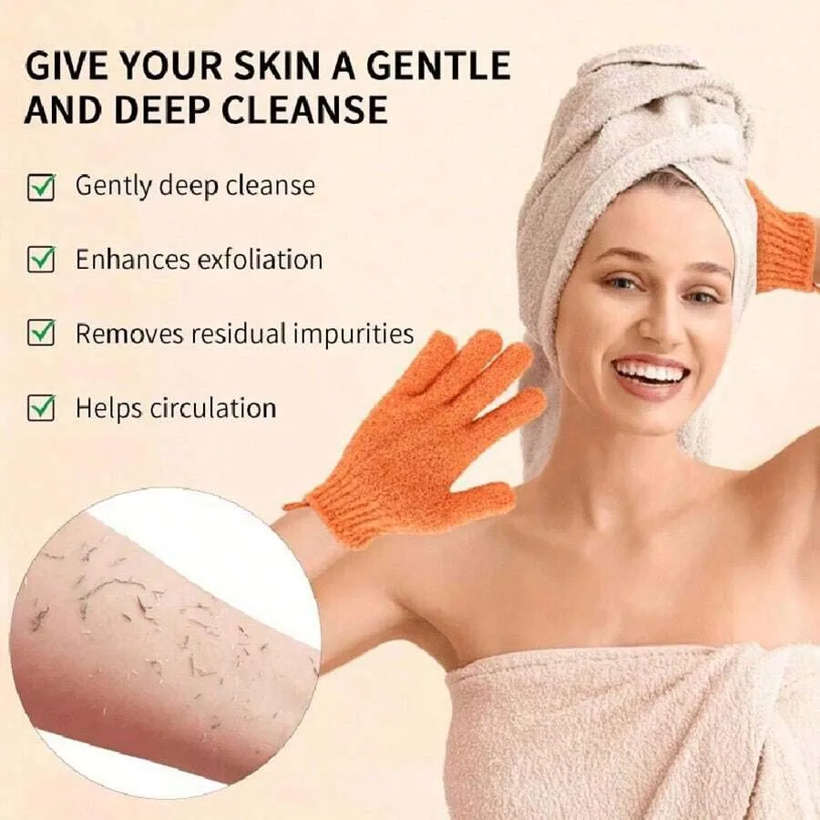 2pcs/6pcs/12pcs Reversible Exfoliating Shower Gloves, Body Scrub Gloves, ,Cleansing Tools Bath Towel Bath Products Back Scrub 5