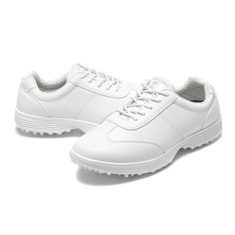 

Professional Female Golfer Sport Training Shoes Anti-slippery Outside Grass Jogging Shoes All White Women Golf Sneakers