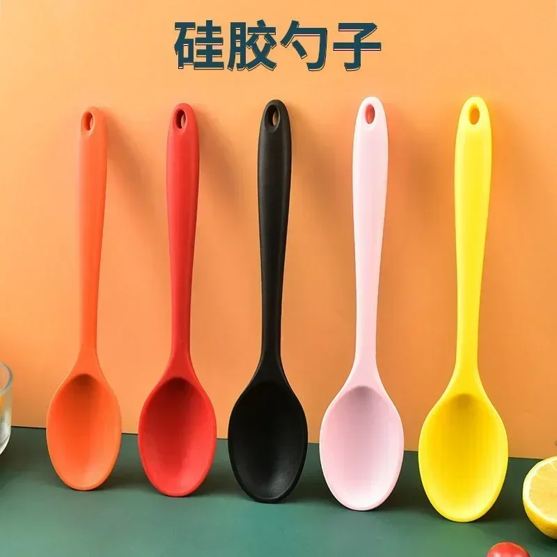 Silicone Spoon for Mixing Soup, Mixing Ladle, Cooking Utensils, Kitchenware Tool for Stirring and Serving