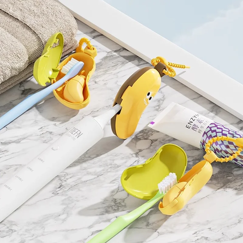 Charming Portable Travel Toothbrush Protective Cap - Banana Design Brush Case
