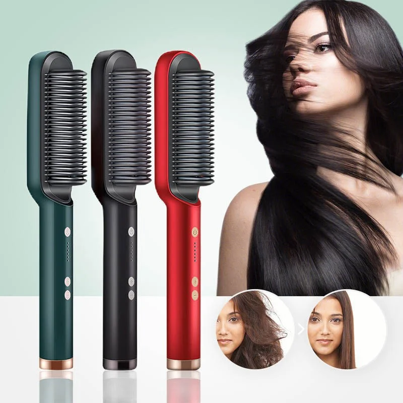 Professional Negative Ion Hair Straightener Hair Straightener Professional Quick Heated Electric Hot Comb Hair Straightener