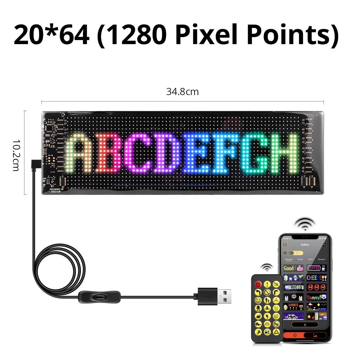 20x64 LEDs 10x35CM