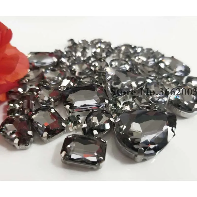 Sew On Rhinestones Non Hot Fix Rhinestones Sewing Rhinestones Non Hotfix Rhinestones Rhinestone Accessories Rhinestone Claw Glass Rhinestones Glass Crystals Rhinestone Crystals Crystal Rhinestones 68Pcs/pack Gray Mix Size Glass Crystal Flatback Sew on Claw Rhinestones DIY Clothing Sewing Accessories
