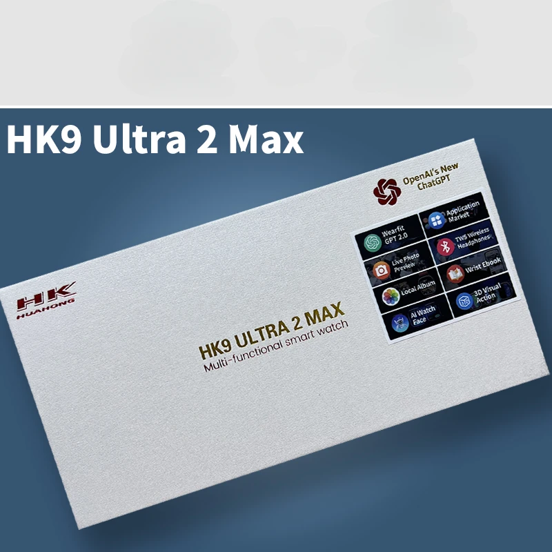 HK9 울트라 2 맥스 Amoled 스크린 스마트 워치, 2GB ROM 로컬 음악, ChatGPT2.0 NFC TWS 스마트 워치, 남녀 공용, 2024 신제품