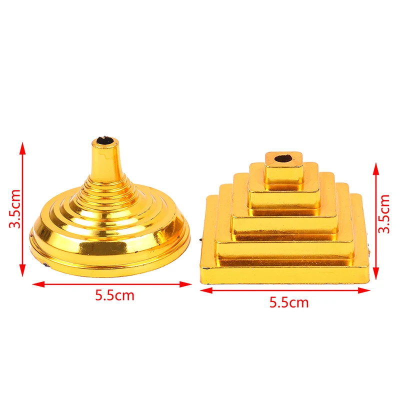 10Pcs Gold-Plated Plastic Base Round Square Flagpole Base Table Flag Holders Mini Flag Bases Decoration flag pole attachments