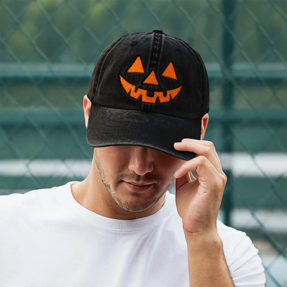 할로윈 모자 태양 모자 조정 가능한 할로윈 트럭 운전사 모자 남성과 여성을 위한 자수 야구 모자