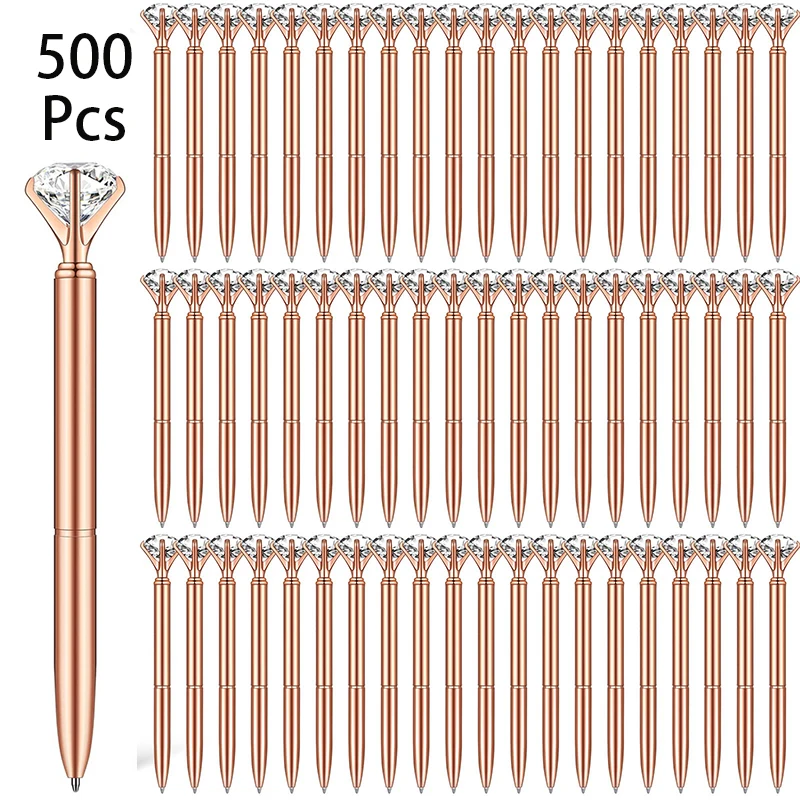 

500Pcs Diamond Ballpoint Pen Crystal Rhinestones Ballpoint Pens Cartoon Gel Ink Pens Wedding Pen Rolling Ball Pens Writing Pen