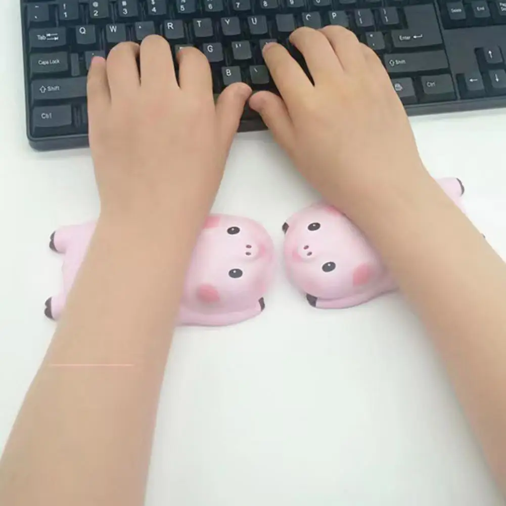 Cute Pig Wrist Support Ergonomic Pig Shape Mouse Wrist Pad with Soft Memory Sponge Support for Gaming Work for Wrist for Mouse