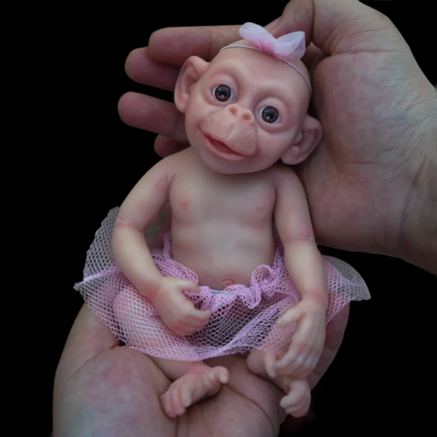 

7" Micro Preemie Full Body Silicone Monkey Baby Doll "Lux"Lifelike Mini Reborn Doll Surprice Children Anti-Stress