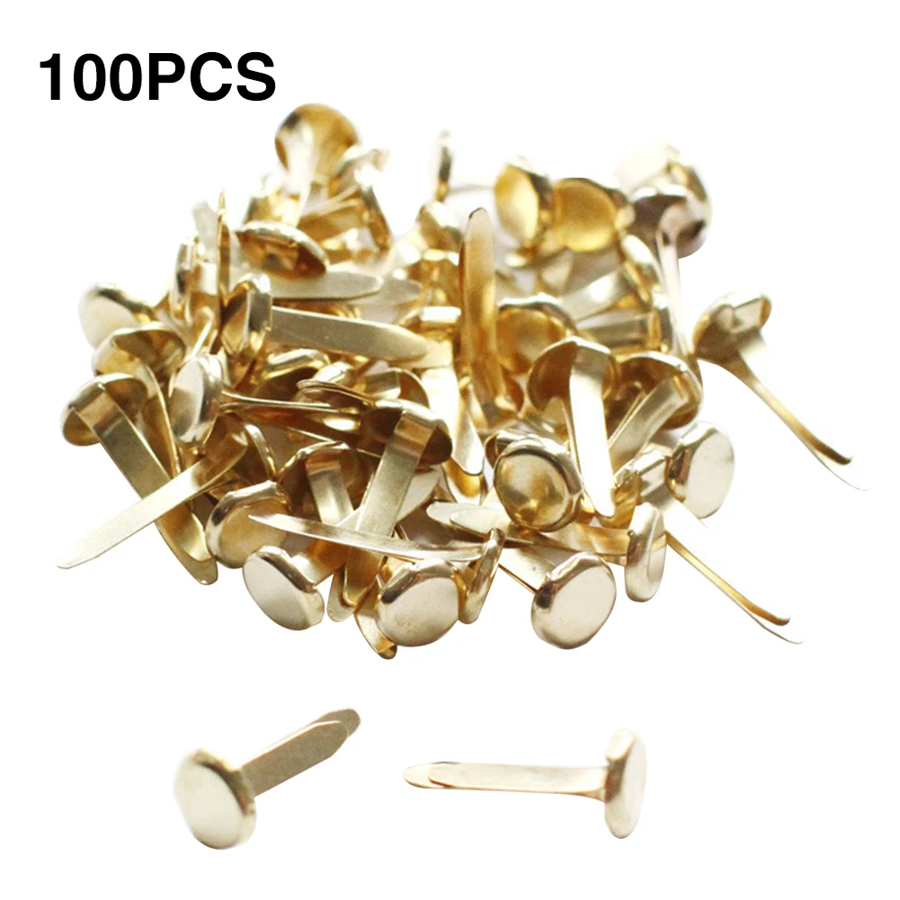 200pcs 6mm Gold Metal Split Pins Brads DIY Paper Fasteners for