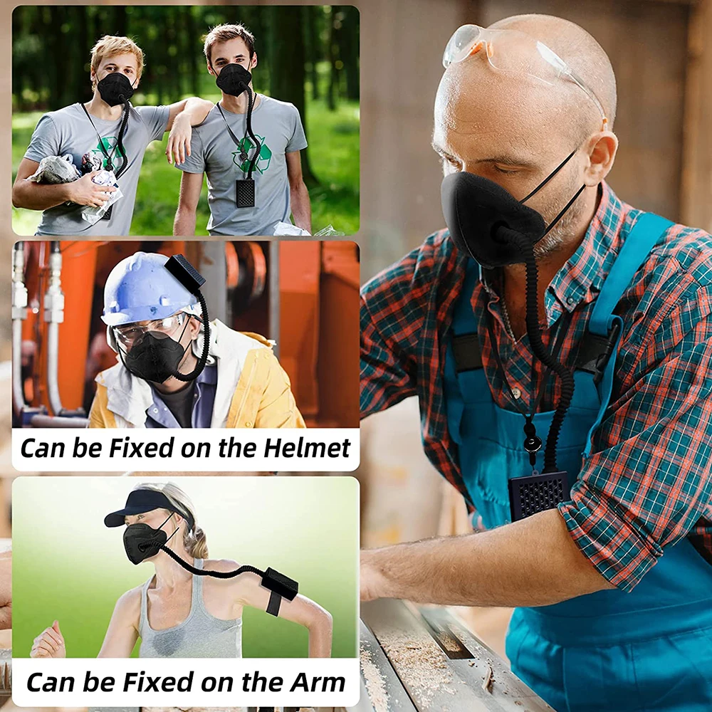 Electric KN95 Mask with Fan Air Purifying Respirator Replaceable Filter Breathable for Dust Woodworking & Construction