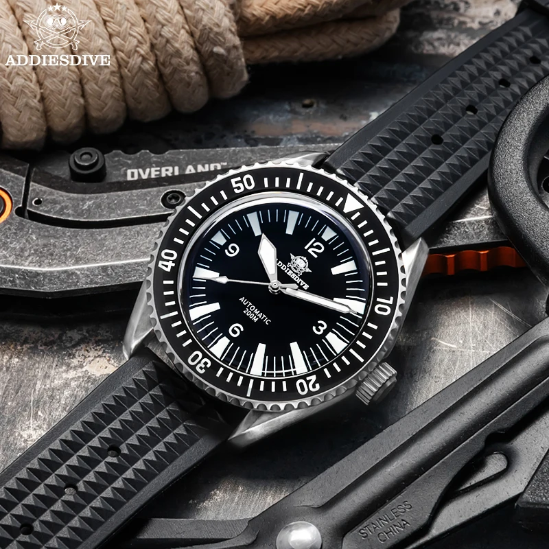 ADDIESDIVE Japan NH35 Automatic Mechanical Watch AD2056 Black Dail 