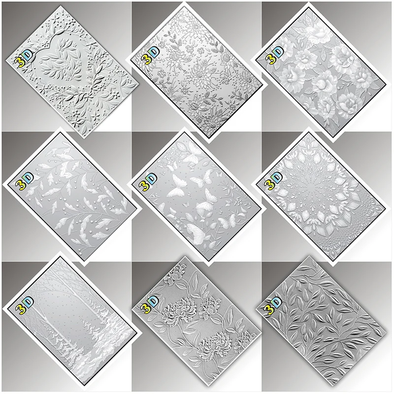 3d Embossed Folders Such As New Heart-shaped Flower Bouquet Chrysanthemum Field Blooming Enhui Leaves Judie Stunning Mandal plastic embossing folder metal embossing folder
