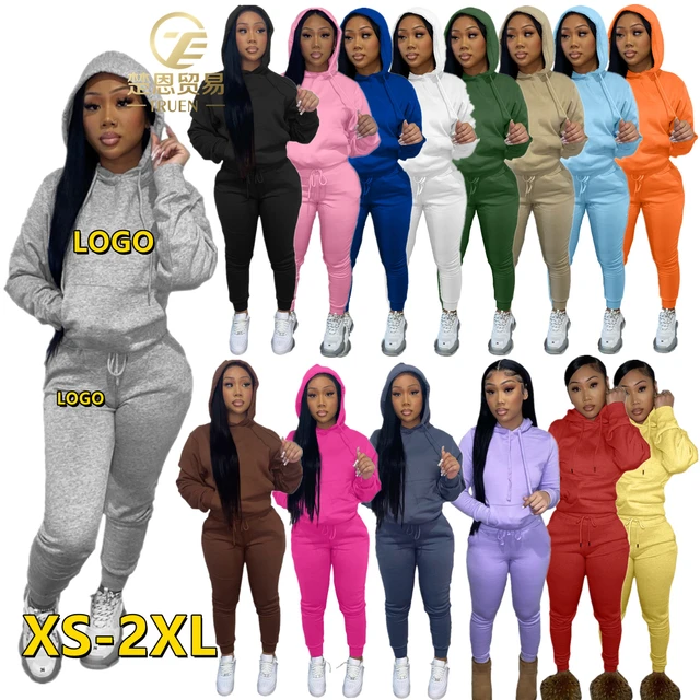 LOGO Custom Fall 2023 Women Clothes Pullover Tracksuit 2 Two Piece