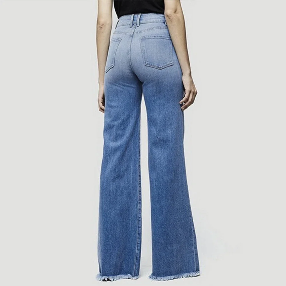 High-waisted Wide-leg Jeans Women's Slim Fit Slim Horn Tight-fitting Ladies Retro Plus Size 4XL Plus Size Pants