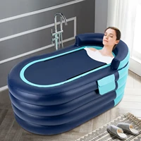 PVC Inflatable Bathtub Folding Portable Adult Kids SPA Bath Tub Water Pool 1.4M Automatic Inflatable Bathtub Folding Portable 2