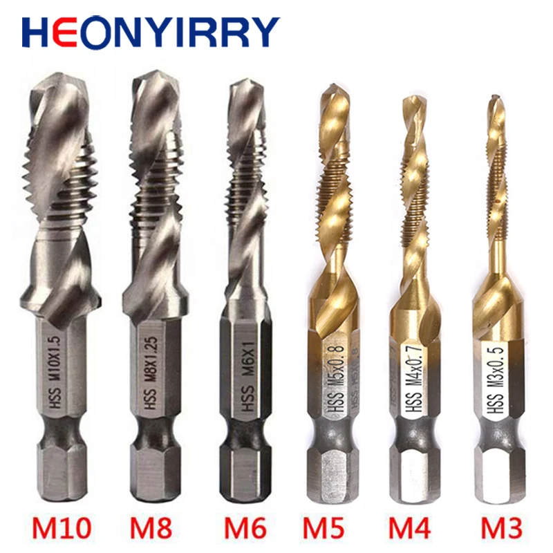 Tap Drill Bit Set Compound Tap M3 M4 M5 M6 M8 M10 Hand Tools Hex Shank