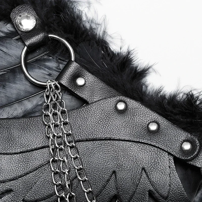 PUNK RAVE Women's Punk Feather Wing Harness Detachable