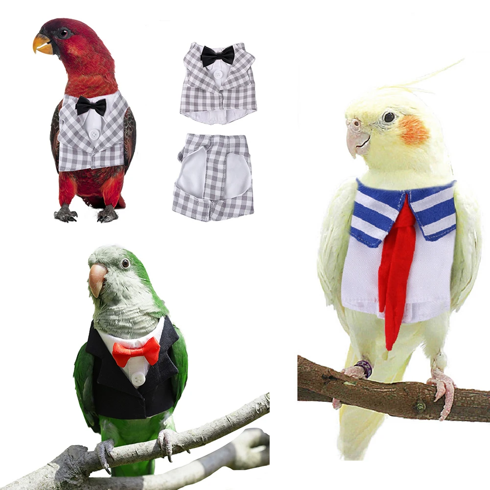 

Cute Parrots Flight Suit School Uniform Tuxedo Parakeet Cockatiel Bird Business Clothes Birthday Party Shows Cosplay Photo Prop