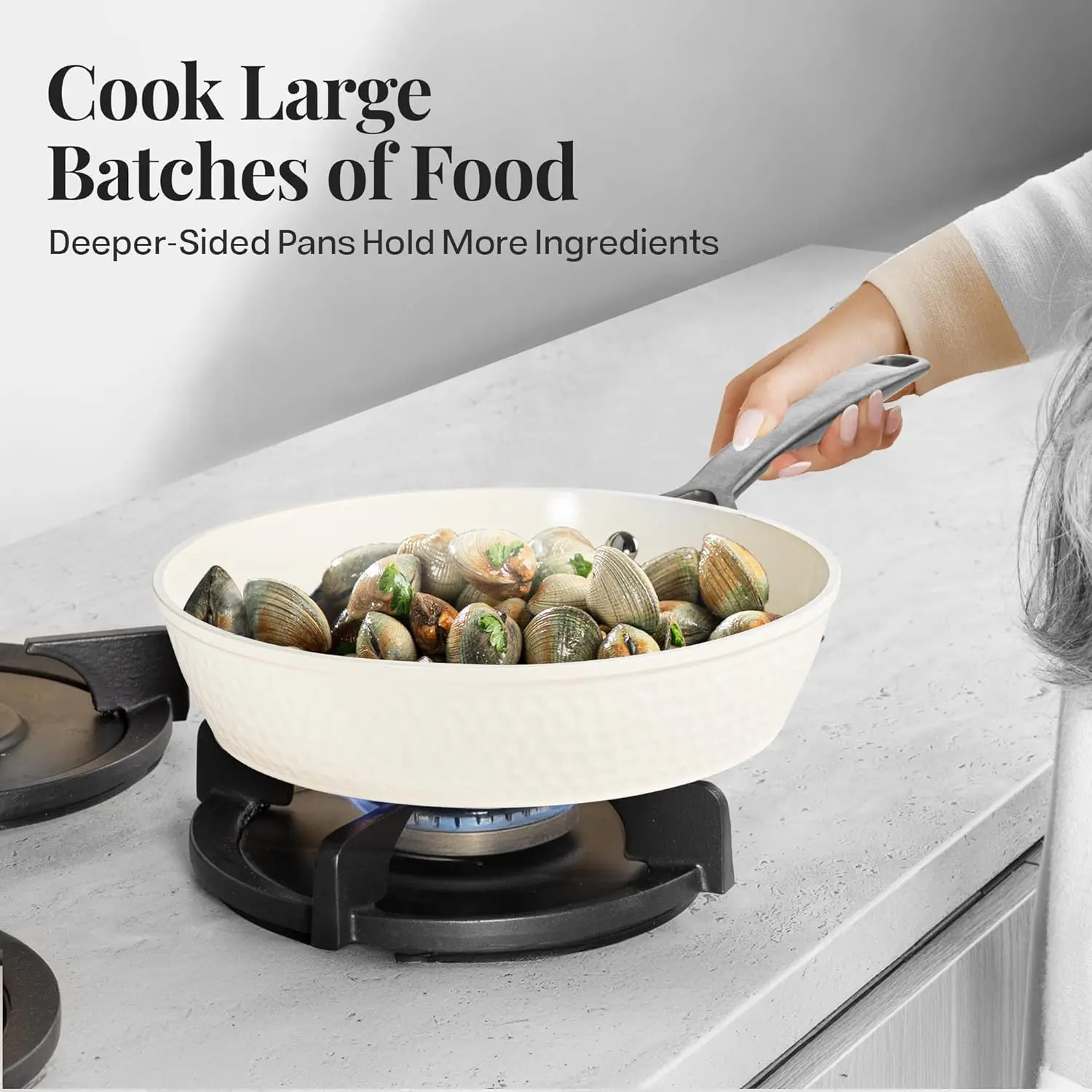 20-Piece Hammered Ceramic Cookware Set 4