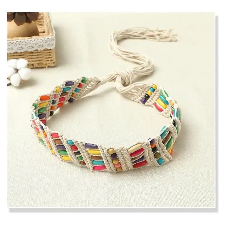 2024  Hand woven belt  women's waist chain ethnic style accessories